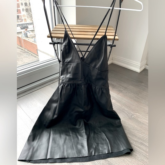 Zara Faux Leather Black Mini Dress - Picture 1 of 3